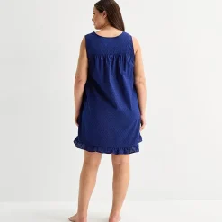Adonna Womens Plus Sleeveless Round Neck Nightgown
