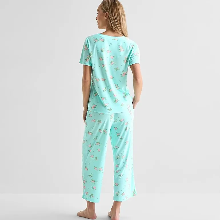 Adonna Womens Short Sleeve 2-pc. Pajama Set