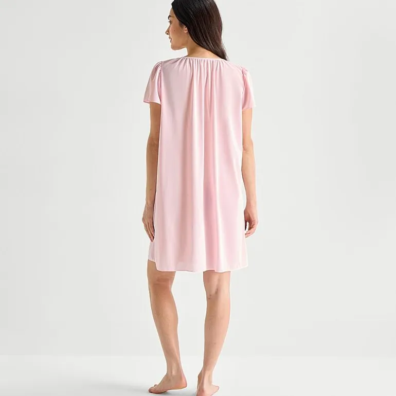 Adonna Womens Short Sleeve Round Neck Nightgown