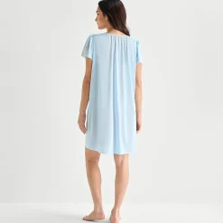 Adonna Womens Short Sleeve Round Neck Nightgown