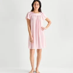 Adonna Womens Short Sleeve Round Neck Nightgown