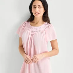 Adonna Womens Short Sleeve Round Neck Nightgown