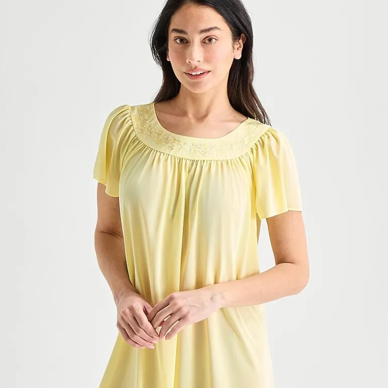 Adonna Womens Short Sleeve Round Neck Nightgown