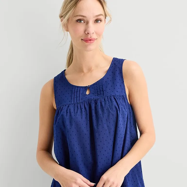 Adonna Womens Sleeveless Round Neck Nightgown
