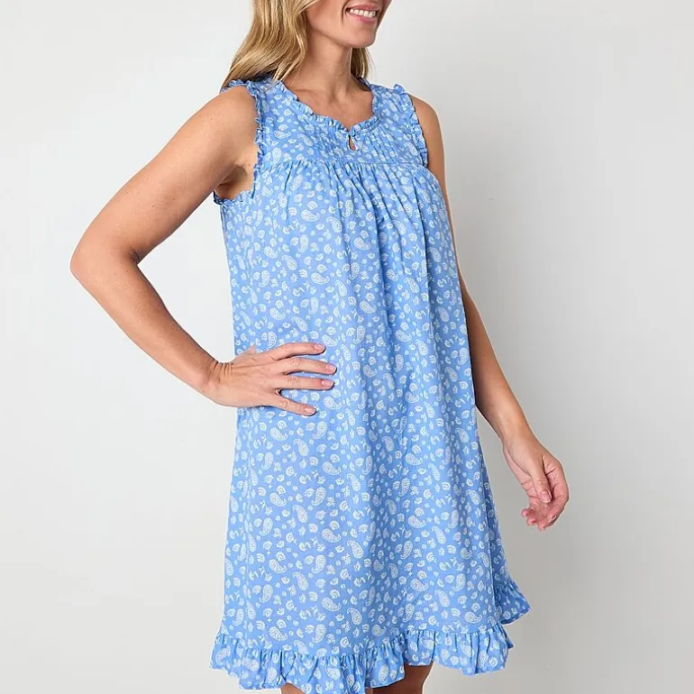 Adonna Womens Sleeveless Round Neck Nightgown