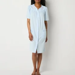Adonna Womens Waffle Short Sleeve Long Length Robe