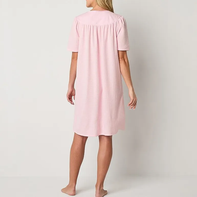 Adonna Womens Waffle Short Sleeve Long Length Robe