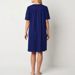 Adonna Womens Waffle Short Sleeve Long Length Robe