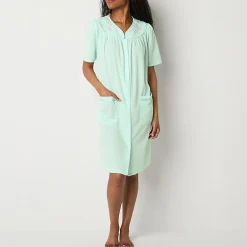 Adonna Womens Waffle Short Sleeve Long Length Robe