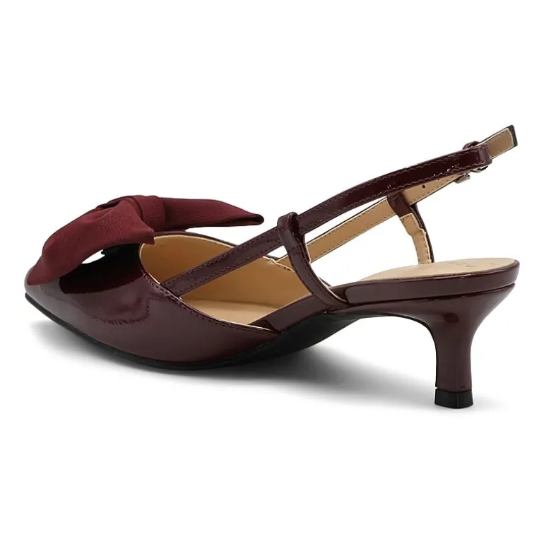 Adrienne Vittadini Grosgrain Bow Detail Womens Pointed Closed Toe Kitten Heel Pumps