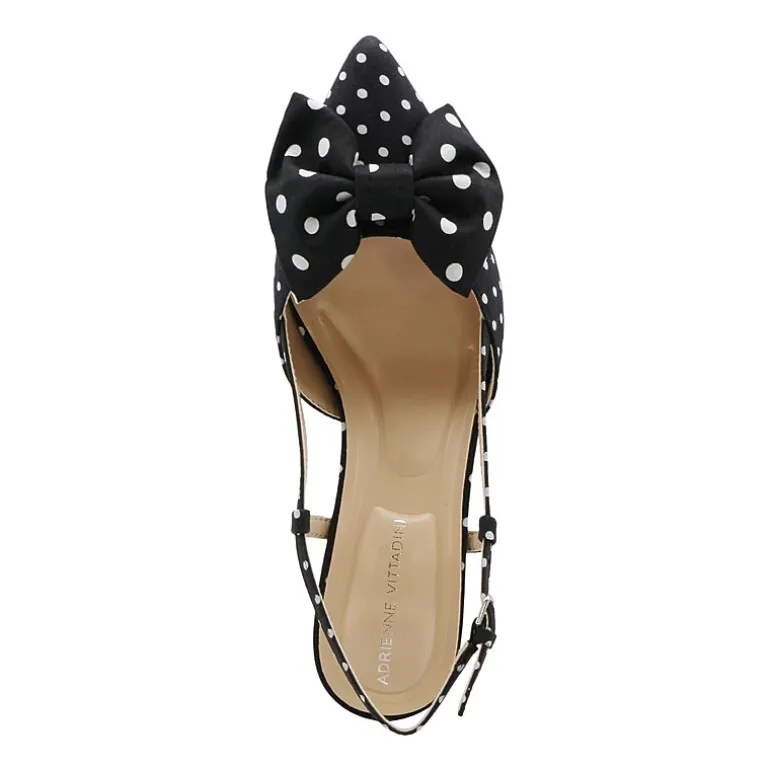 Adrienne Vittadini Grosgrain Bow Detail Womens Pointed Closed Toe Kitten Heel Pumps
