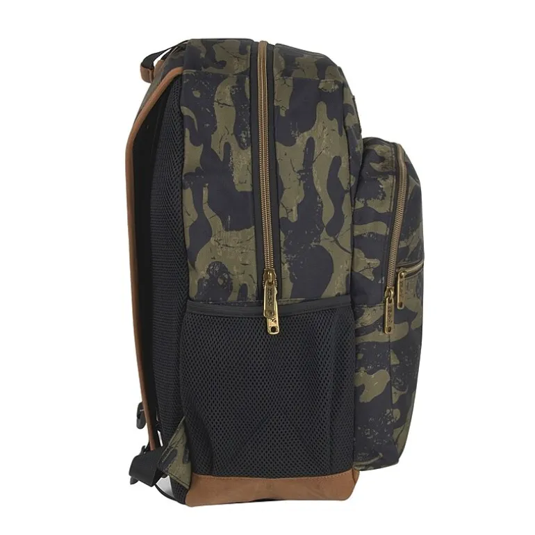 AD Sutton Kelty Camo Backpack with Faux Leather Trim
