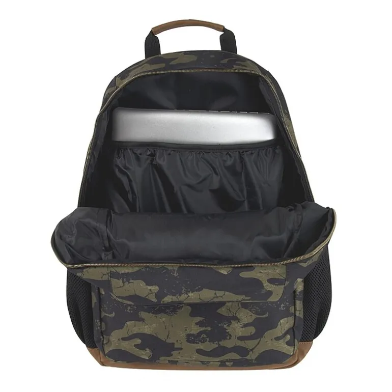 AD Sutton Kelty Camo Backpack with Faux Leather Trim