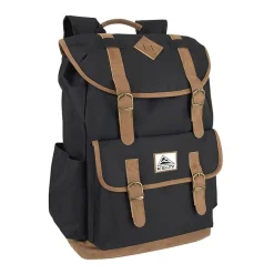 AD Sutton Kelty Flap Drawstring Backpack with Faux Leather Trim