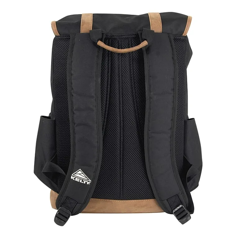 AD Sutton Kelty Flap Drawstring Backpack with Faux Leather Trim