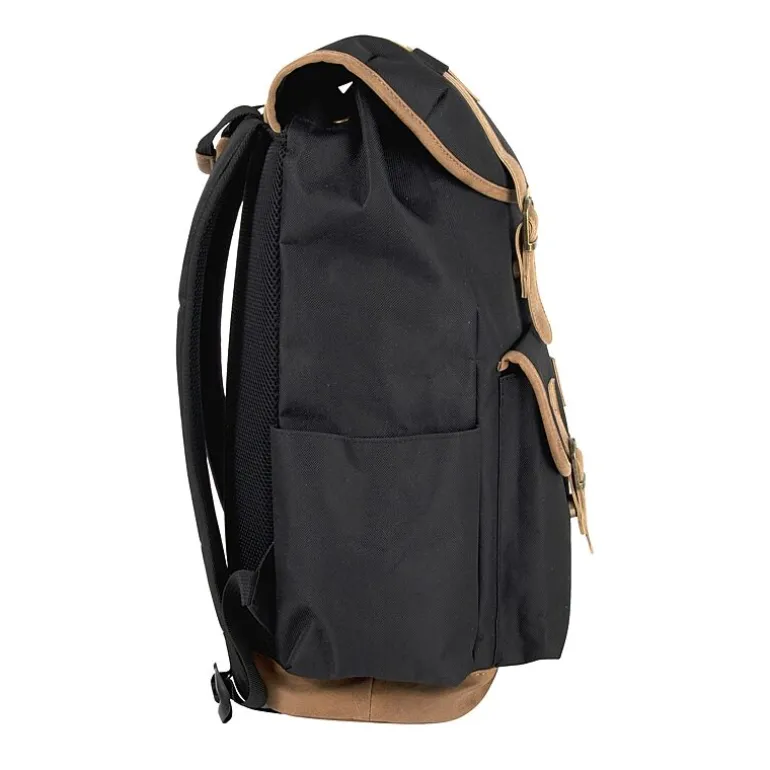 AD Sutton Kelty Flap Drawstring Backpack with Faux Leather Trim