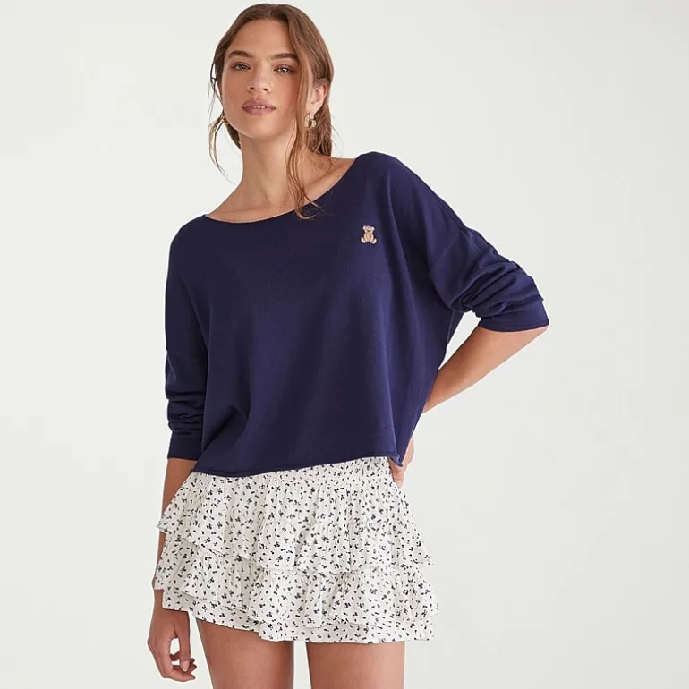AEROPOSTALE Juniors Womens Round Neck Long Sleeve Pullover Sweater