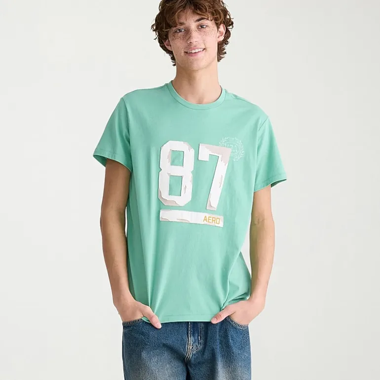 AEROPOSTALE Mens Crew Neck Short Sleeve Classic Fit Graphic T-Shirt