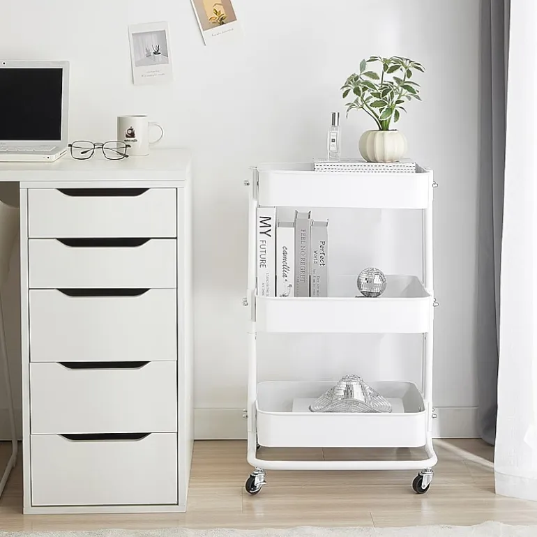 AEROPOSTALE 3 Tier Rolling White Utility Cart