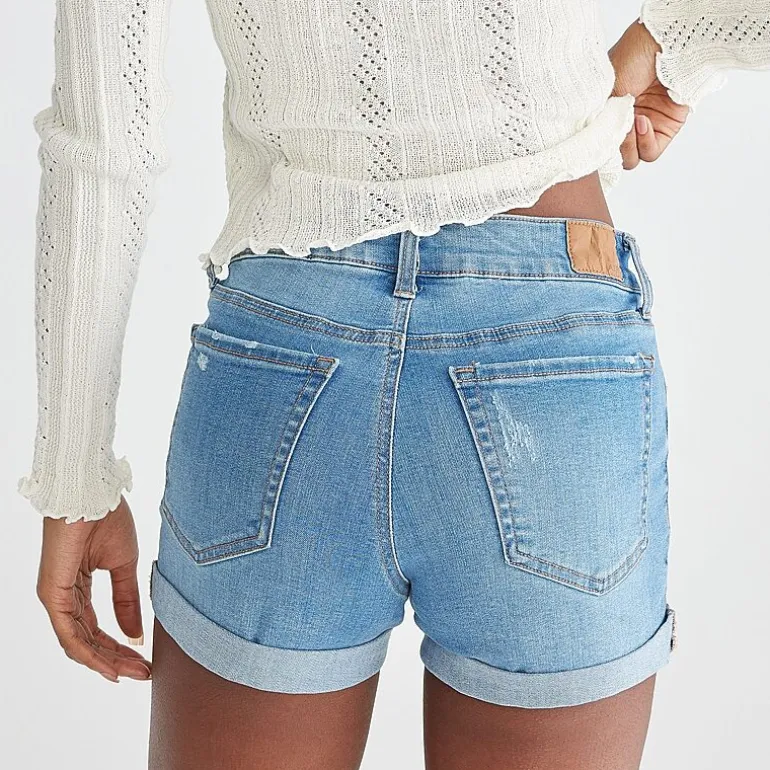 AEROPOSTALE Womens 3" High Rise Juniors Denim Short
