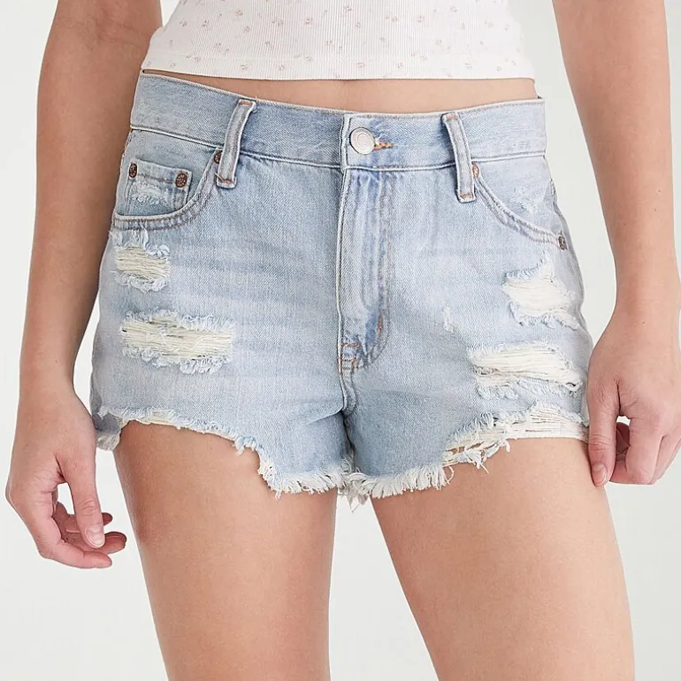 AEROPOSTALE Womens 2 1/4" High Rise Juniors Denim Short