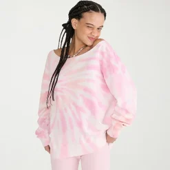 AEROPOSTALE Womens Juniors Asymmetrical Neck Long Sleeve Sweatshirt