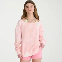 AEROPOSTALE Womens Juniors Asymmetrical Neck Long Sleeve Sweatshirt