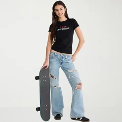 AEROPOSTALE Womens Juniors Crew Neck Short Sleeve Regular Fit Graphic T-Shirt