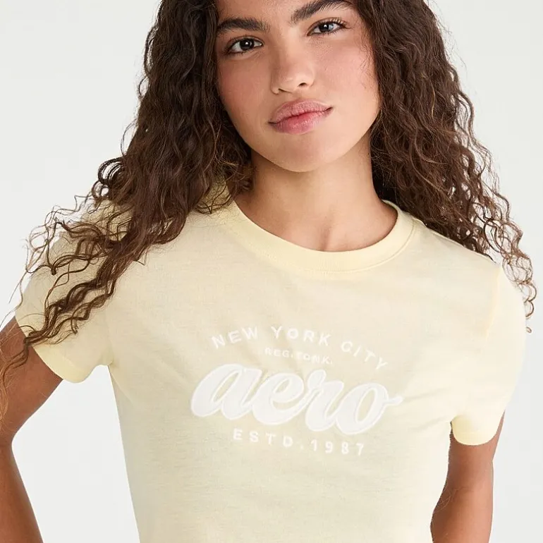 AEROPOSTALE Womens Juniors Crew Neck Short Sleeve Regular Fit Graphic T-Shirt