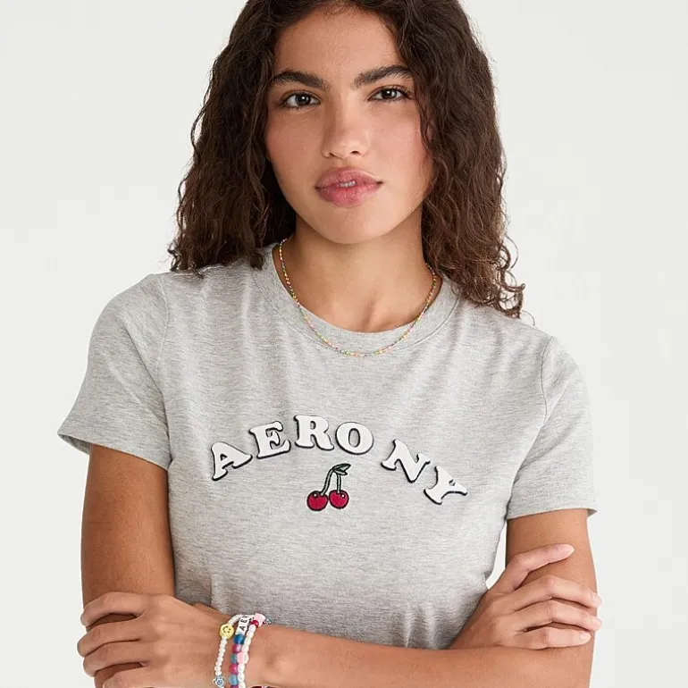 AEROPOSTALE Womens Juniors Crew Neck Short Sleeve Regular Fit Graphic T-Shirt
