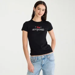 AEROPOSTALE Womens Juniors Crew Neck Short Sleeve Regular Fit Graphic T-Shirt