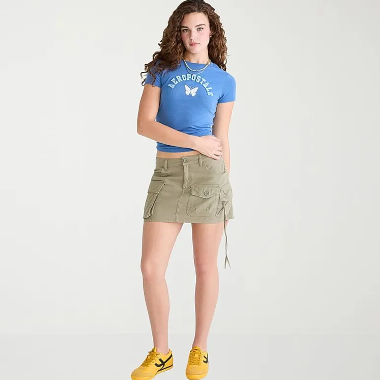 AEROPOSTALE Womens Juniors Crew Neck Short Sleeve Regular Fit Graphic T-Shirt
