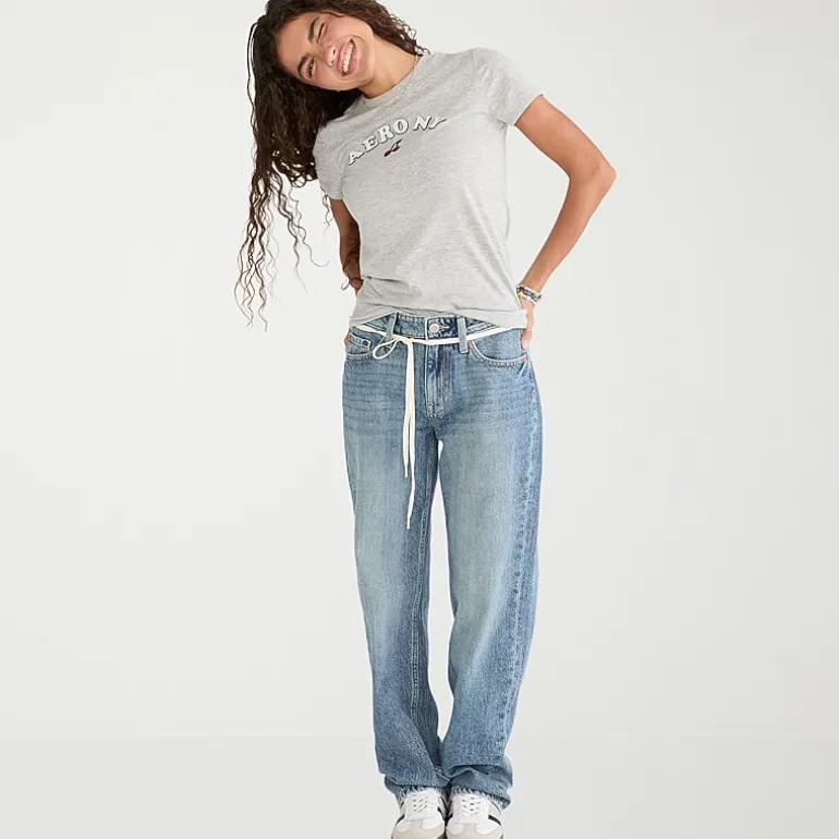 AEROPOSTALE Womens Juniors Crew Neck Short Sleeve Regular Fit Graphic T-Shirt