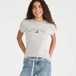AEROPOSTALE Womens Juniors Crew Neck Short Sleeve Regular Fit Graphic T-Shirt