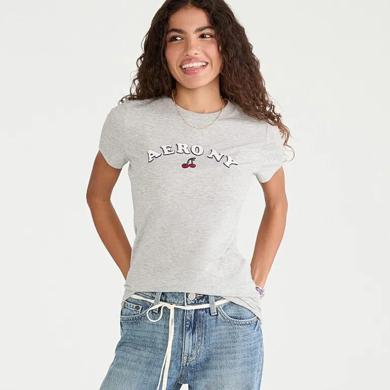 AEROPOSTALE Womens Juniors Crew Neck Short Sleeve Regular Fit Graphic T-Shirt