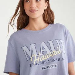 AEROPOSTALE Womens Juniors Crew Neck Short Sleeve Oversized Graphic T-Shirt