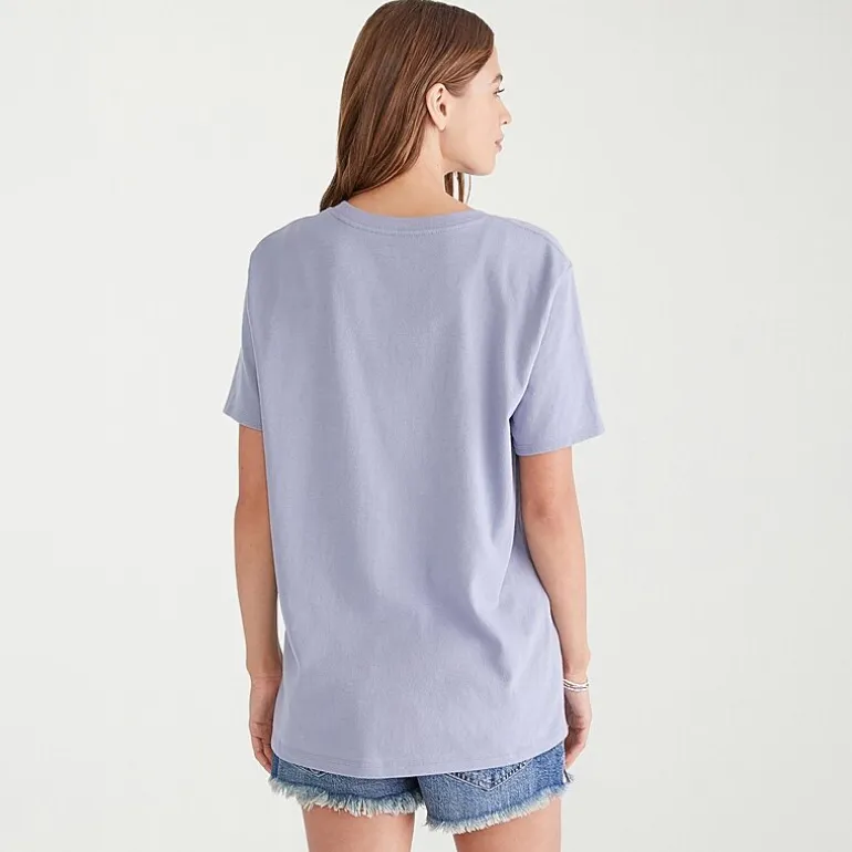 AEROPOSTALE Womens Juniors Crew Neck Short Sleeve Oversized Graphic T-Shirt