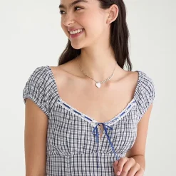 AEROPOSTALE Womens Juniors Keyhole Neck Short Sleeve Sundress
