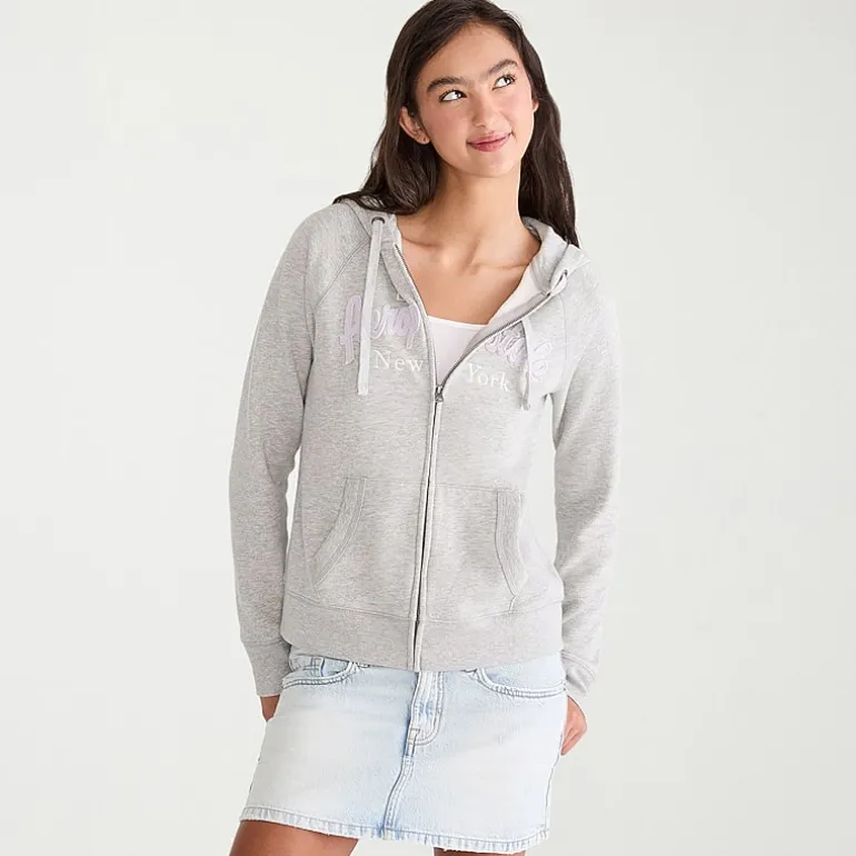 AEROPOSTALE Womens Juniors Long Sleeve Fleece Zipper Hoodie