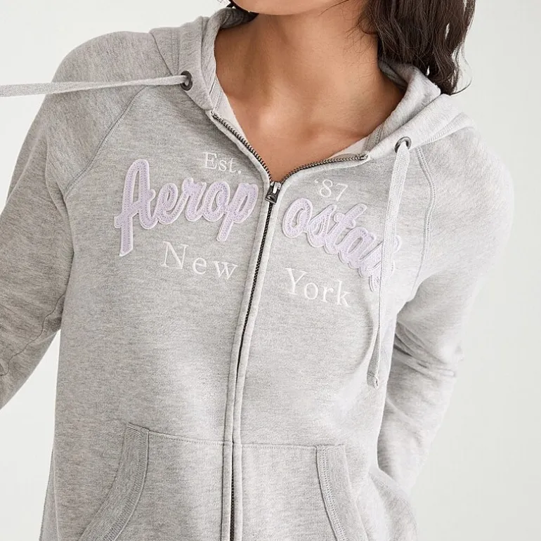 AEROPOSTALE Womens Juniors Long Sleeve Fleece Zipper Hoodie