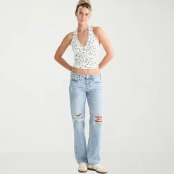 AEROPOSTALE Womens Juniors Low Rise Baggy Fit Jean