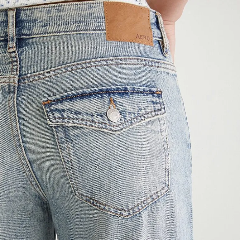 AEROPOSTALE Womens Juniors Low Rise Baggy Fit Wide Leg Jean