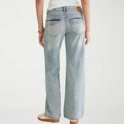 AEROPOSTALE Womens Juniors Low Rise Baggy Fit Wide Leg Jean