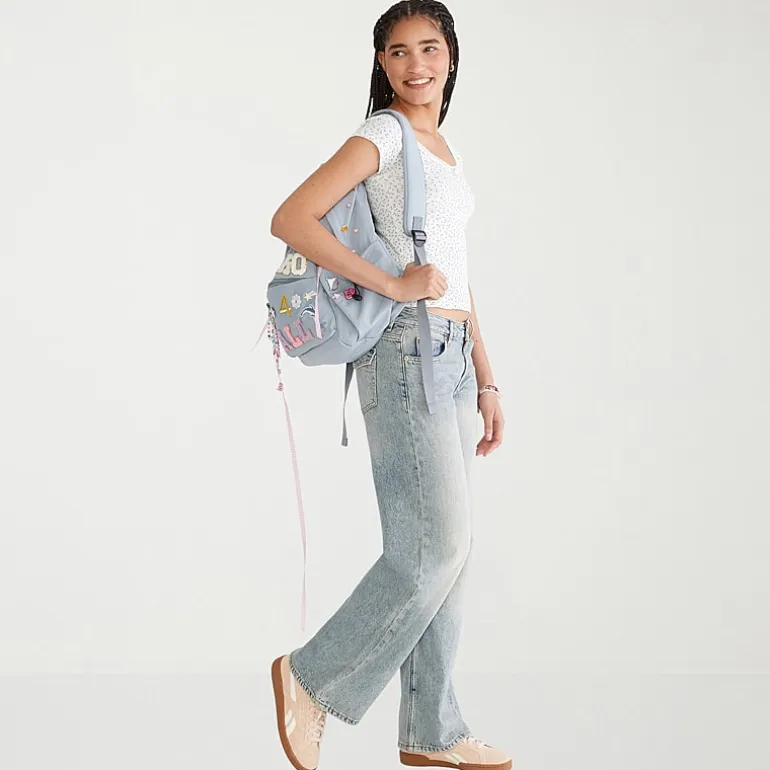 AEROPOSTALE Womens Juniors Low Rise Baggy Fit Wide Leg Jean