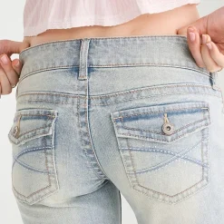 AEROPOSTALE Womens Juniors Mid Rise Flare Leg Jean