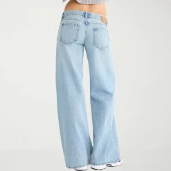 AEROPOSTALE Womens Juniors Mid Rise Wide Leg Jean