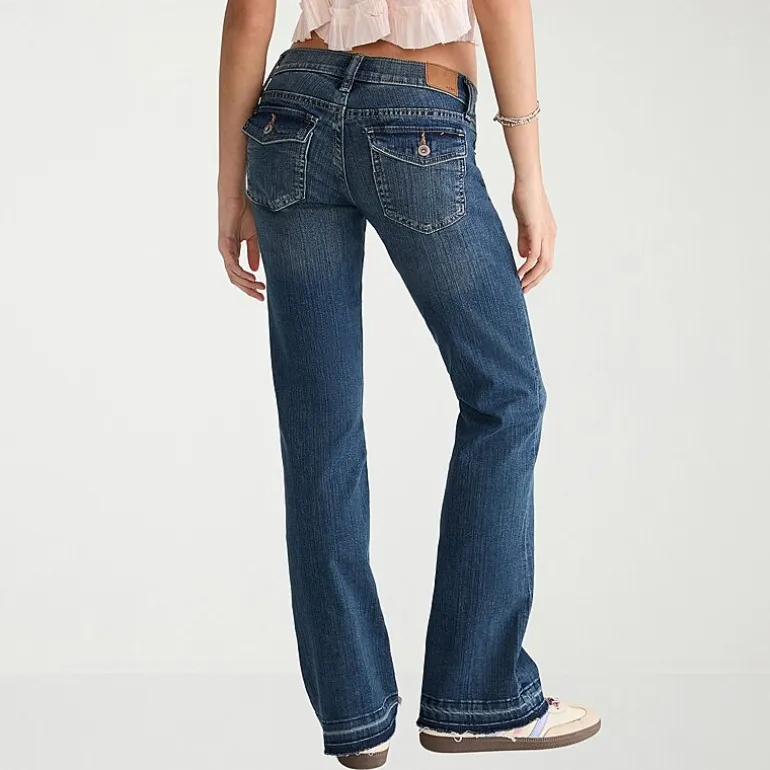 AEROPOSTALE Womens Juniors Mid Rise Bootcut Jean