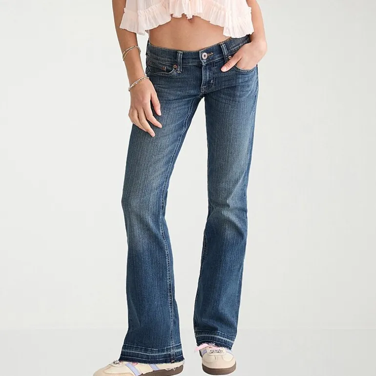 AEROPOSTALE Womens Juniors Mid Rise Bootcut Jean