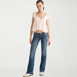 AEROPOSTALE Womens Juniors Mid Rise Bootcut Jean