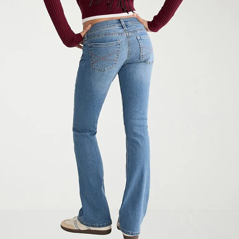 AEROPOSTALE Womens Juniors Mid Rise Bootcut Jean